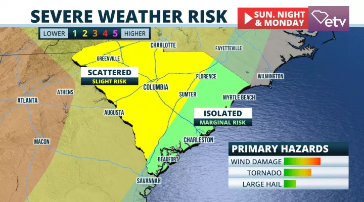 Severe Risk Sunday Night into Monday