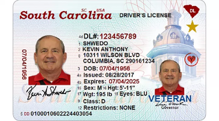 The Real I.D. is dentified by the gold star in the upper right corner. 