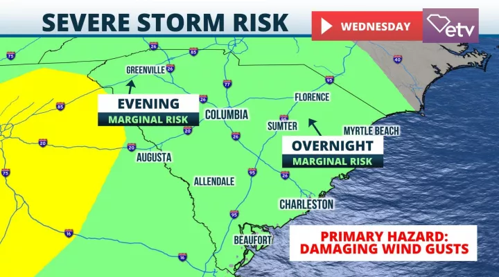 Severe Storm Risk Wednesday Night