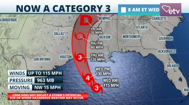 Hurricane Laura Cone