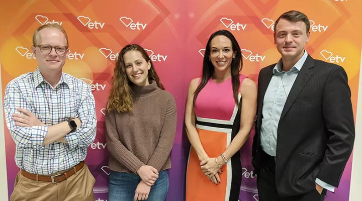 From left: Jamie Lovegrove, Maayan Schechter, Meg Kinnard, and SC Lede host Gavin Jackson.