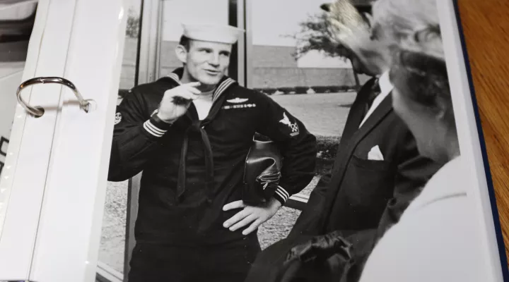 young Bob Coggin in Navy uniform