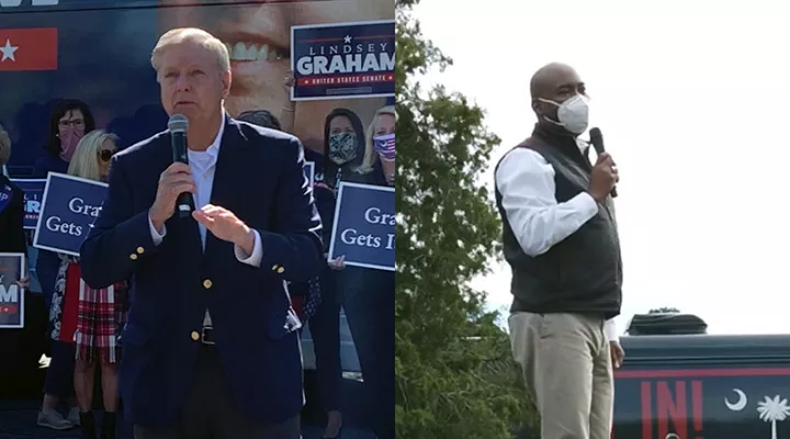 Sen. Lindsey Graham (R-SC) and Democratic challenger Jaime Harrison hit the campaign trail for final push before Election Day.
