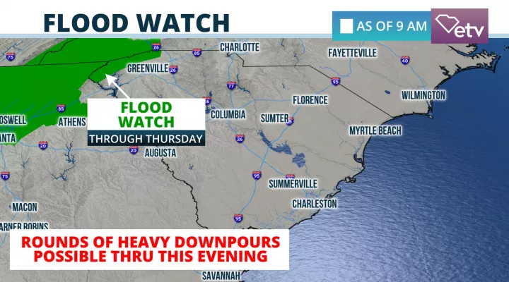 Flood Watch for SC Mountains