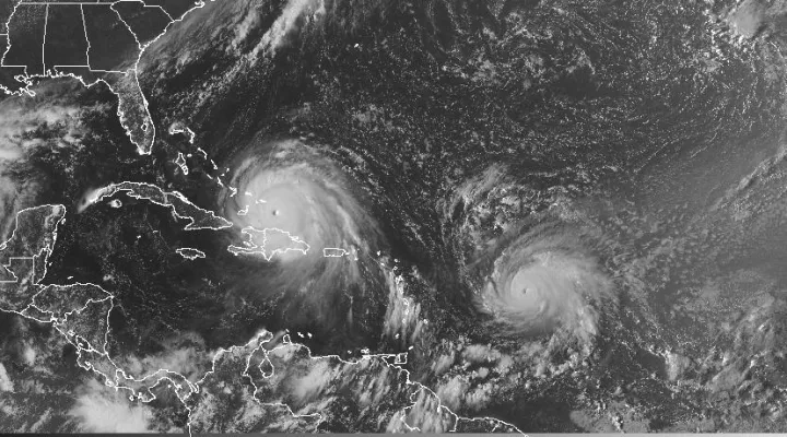 Hurricane Irma, center.