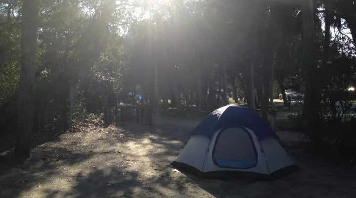 camping tent on the beach