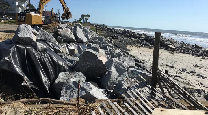 Work on Folly Island following Tropical Storm Irma