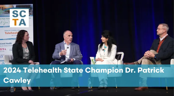 Dr. Patrick Cawley, second from left, during the 12th Annual Telehealth Summit of South Carolina
