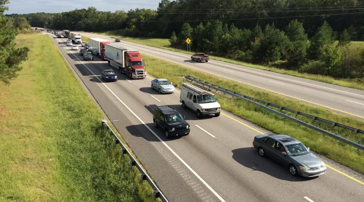 cars congested on highway