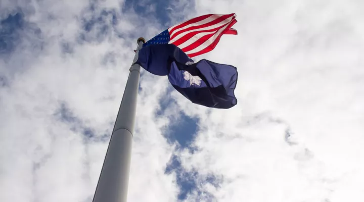 image of SC and US flags at EMD