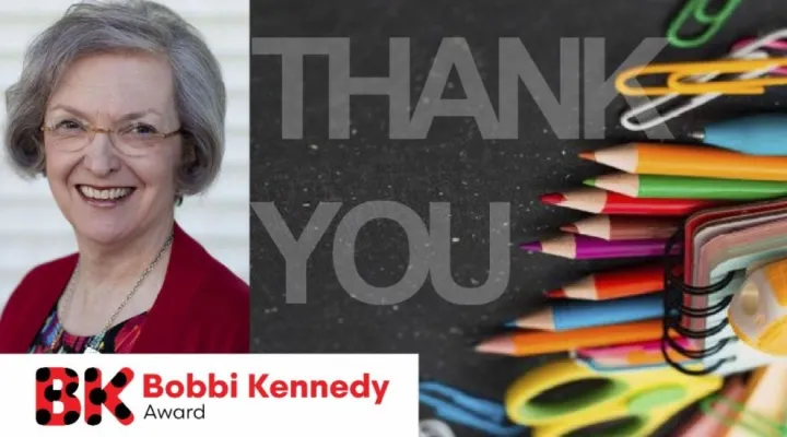 graphic showing a picture of Bobbi Kennedy and the words "Bobbi Kennedy Award" and 'Thank You' 