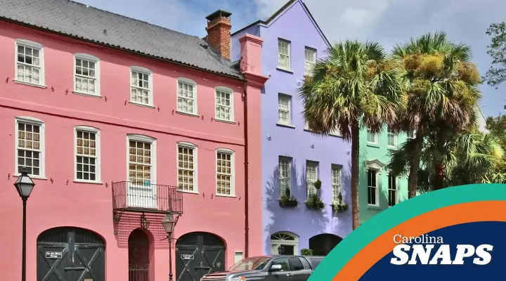 Rainbow Row houses in Charleston, South Carolina