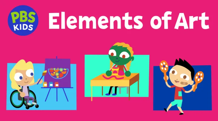 graphic showing images plus the words 'Elements of Art'