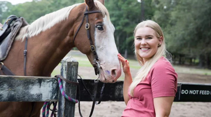 Devyn goes horseback riding on Daufuskie