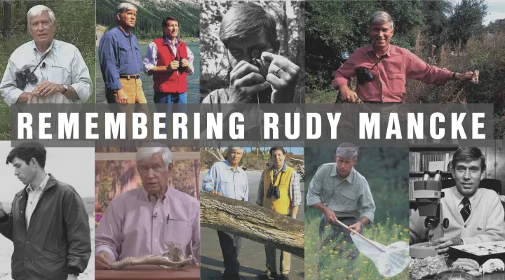 various images of rudy mancke with the words remembering rudy mancke overlaid