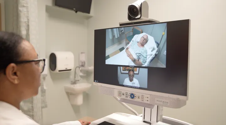 A demonstration of a tele-psychiatry evaluation at McLeod Regional Medical Center in Florence, S.C.  