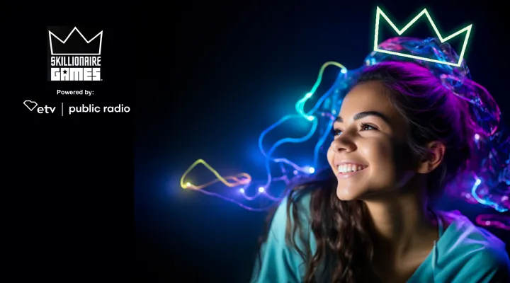 skillionaire logo with smiling young girl in background