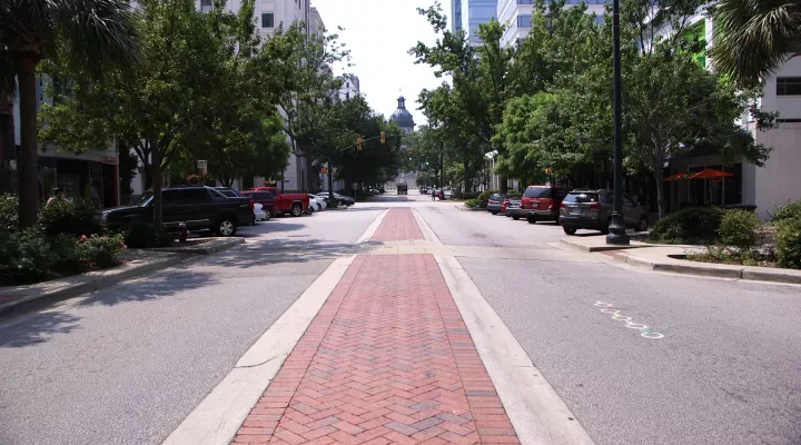 Main Street in Columbia facing the State House