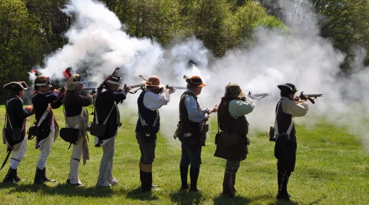 Reenactment photo of Southern Campaign production