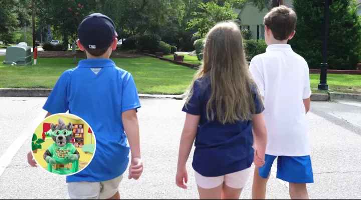 children crossing the street