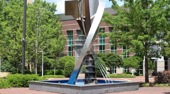 Sculpture in front of Columbia Museum of Art