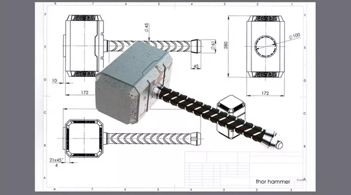 3-d rendering of hammer