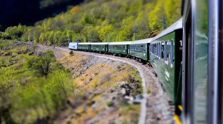 train on mountain