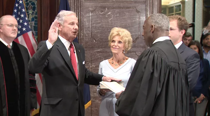 Gov. Henry McMaster taking the oath of office.