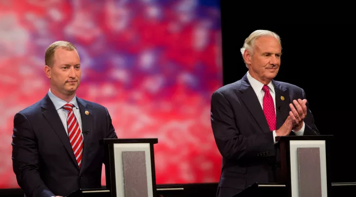 Gubernatorial candidates Gov. Henry McMaster and John Warren