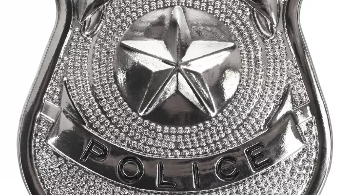 silver police badge