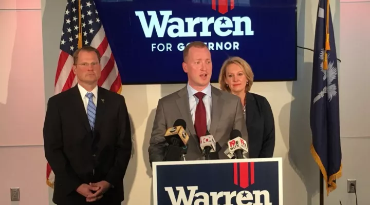 John Warren with Lt. Governor Kevin Bryant and Catherine Templeton at Columbia press conference.