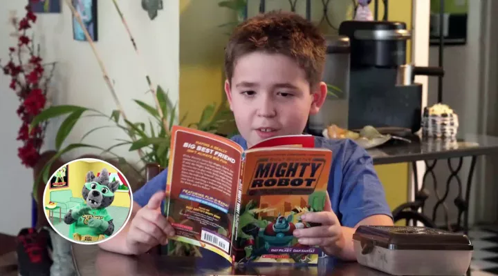 boy reading a book