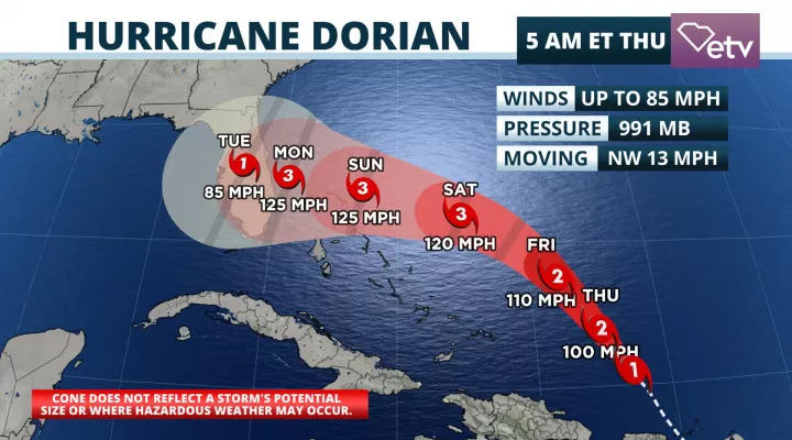 Hurricane Dorian Forecast Cone