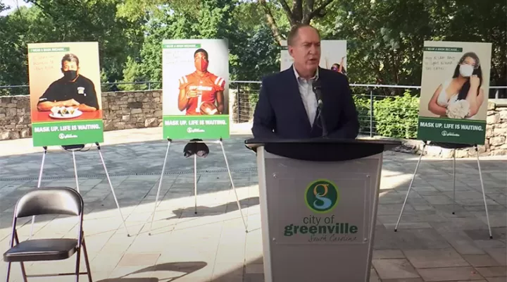 Greenville Mayor Knox White to address rising cases of COVID-19 in Greeenville.