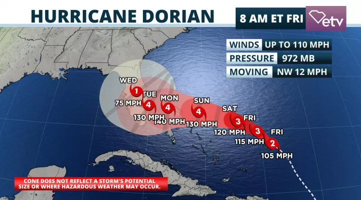 Hurricane Dorian Forecast Cone