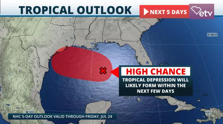 High chance of development in the Gulf