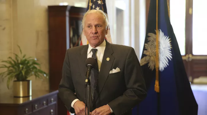 South Carolina Gov. Henry McMaster speaks to reporters at a news conference about COVID-19 vaccinations on Tuesday, April 13, 2021, in Columbia, S.C.