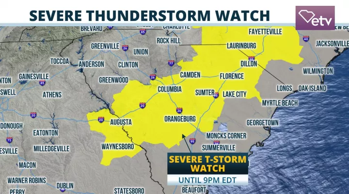  A Severe Thunderstorm Watch has been issued for Parts of South Carolina 