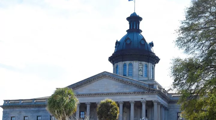 FILE - This Jan. 17, 2021, file photo shows the South Carolina Statehouse in Columbia, S.C. South Carolina's Legislature is ending its regular session on Thursday, April 13, 2021, ceremonially wrapping up its duties but expecting at least several returns later in the year to handle more work, including how to spend federal funding related to the coronavirus pandemic. (AP Photo/Meg Kinnard, File)