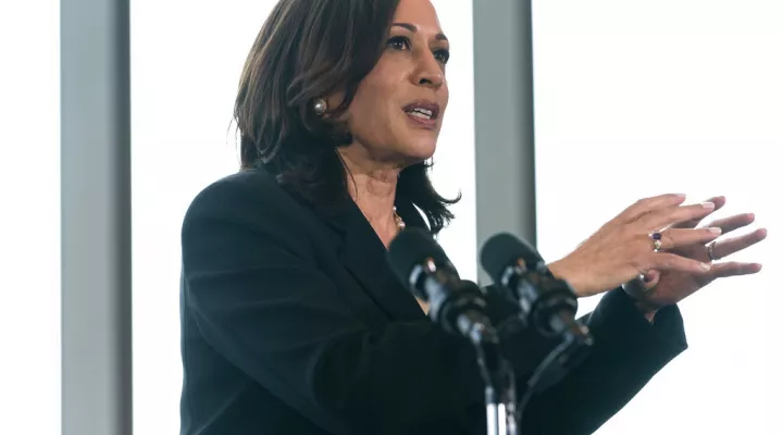 Vice President Kamala Harris speaks to the media, Tuesday, June 8, 2021, at the Sofitel Mexico City Reforma in Mexico City. (AP Photo/Jacquelyn Martin)