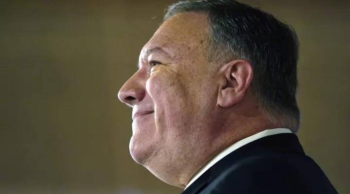 FILE - In this March 26, 2021 file photo, former Secretary of State Mike Pompeo speaks at the West Side Conservative Club, in Urbandale, Iowa. Pompeo has become the latest former Trump administration official to launch a political action committee. (AP Photo/Charlie Neibergall)