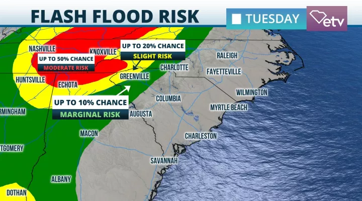  Pockets of flash flooding are possible near the Escarpment in association with Ida