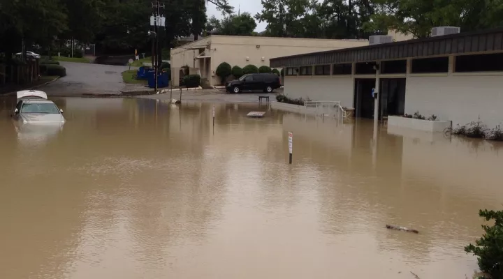 FILE - Flooding in Forest Acres, SC, in 2015. A new state office will help minimize the damage done by floods such at the 2015 “thousand year rain” that caused damage to homes and businesses.