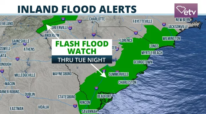  Flash Flood Watch continues for the Lowcountry, Grand Strand, and mountains