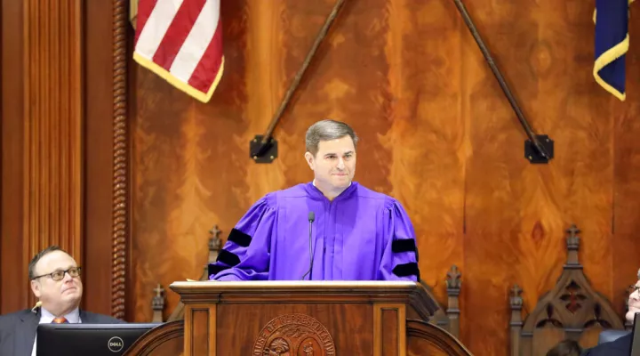 South Carolina Rep. Murrell Smith, R-Sumter, speaks after being chosen as speaker-elect on Thursday, April 28, 2022, in Columbia, S.C. (AP Photo/Jeffrey Collins)