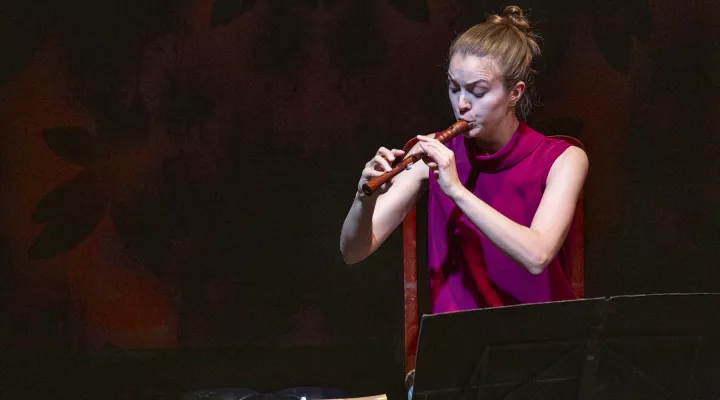 Recorder player Tabea Debus performs as part of the 2022 Spoleto Festival USA Chamber Music Series.