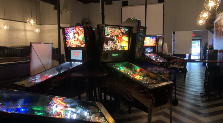 A view inside Bang Back Pinball Lounge in Columbia, SC.