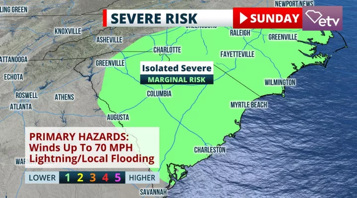  Marginal Risk for severe t-storms through this evening