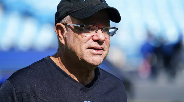 FILE - Carolina Panthers team owner David Tepper looks on before an NFL football game against the Minnesota Vikings on Oct. 17, 2021, in Charlotte, N.C. Tepper's real estate company filed court papers on Tuesday, Sept. 13, 2022, asking to revoke a bankruptcy settlement it was trying to make with a city and county in South Carolina over its abandoned practice facility. (AP Photo/Jacob Kupferman, File)