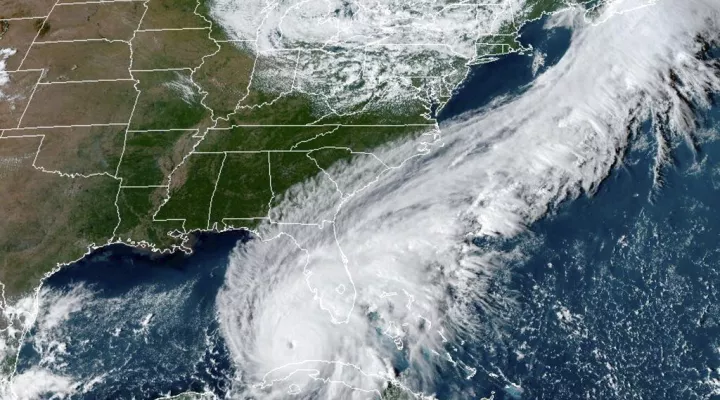 FILE - This GOES-East GeoCcolor satellite image taken at 4:26 p.m. EDT on Tuesday, Sept. 27, 2022, and provided by the National Oceanic and Atmospheric Administration (NOAA), shows Hurricane Ian over the Gulf of Mexico.  (NOAA via AP )